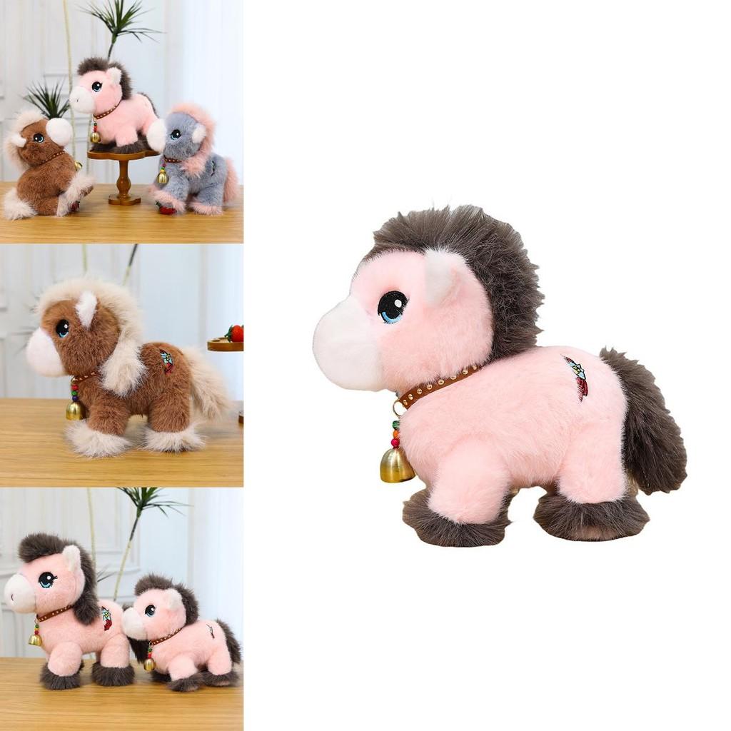 Cute Cartoon Pony Plush Toy With Bell Design Children Toys For Childrens Bedroom Decor
