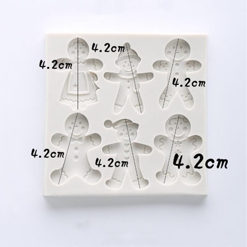 Christmas Silicone Mold 6 Gingerbread Man Different Snowman Shape Chocolate Molds Cookie Mold