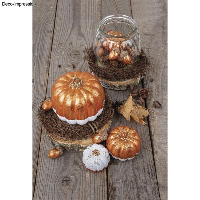 Décoration - RAYHER - Citrouille en polystyrène - 10 x 11 cm - Blanc - Pour enfants et adultes