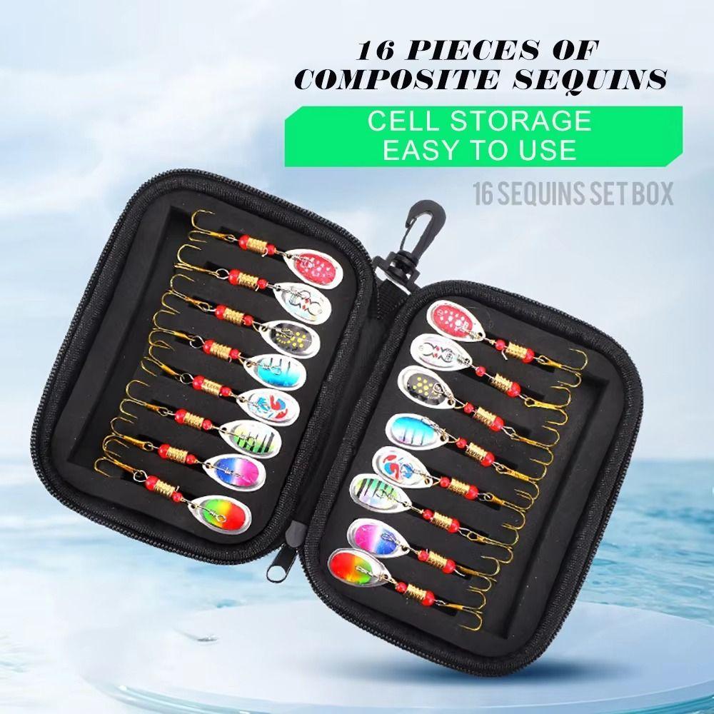 Rotating Glitter Metal Spinner Bait Artificial EVA Fishing Bag  Outdoor Sports