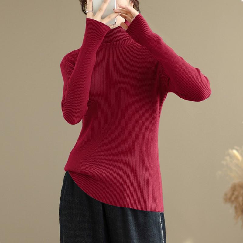 Dzianinowy casualowy oversize vintage wiosna jesień zima sweter pulower damski swetry