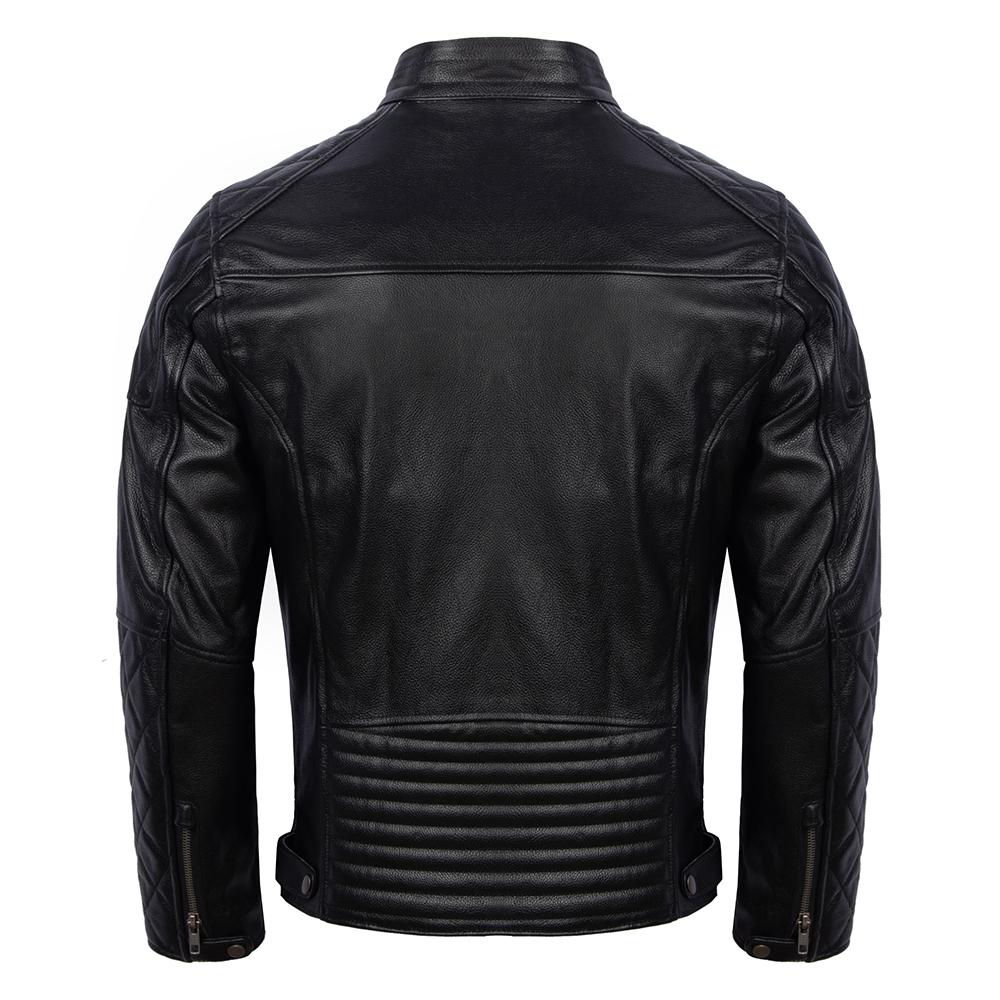 Black Motorcycle Jackets Genuine Cowhide Leather Coats Men Leather Jacket Riding Biker Jackets For Men Clothing Winter