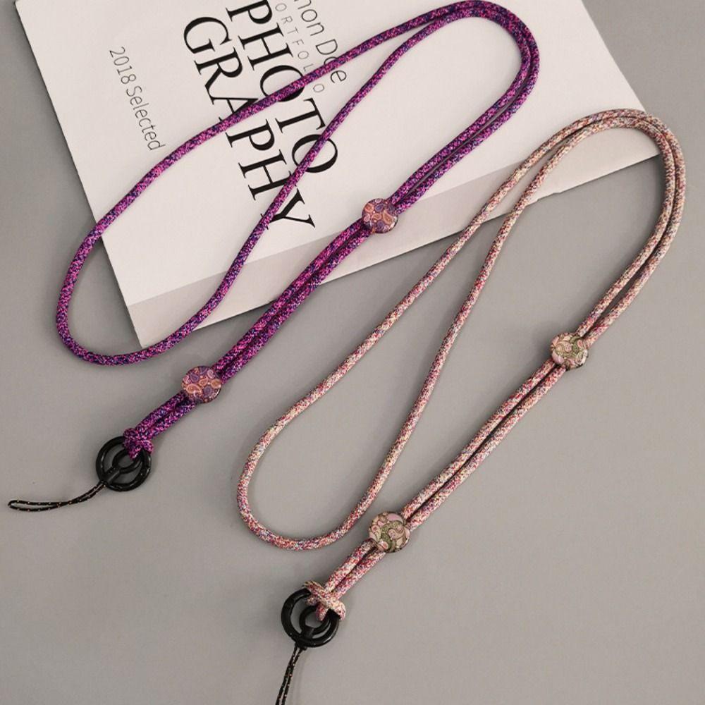 

Strap Adjustable Cross-body Phone Hanging Chain Crystal Stone Mobile Phone Lanyard Christmas Gifts зелений