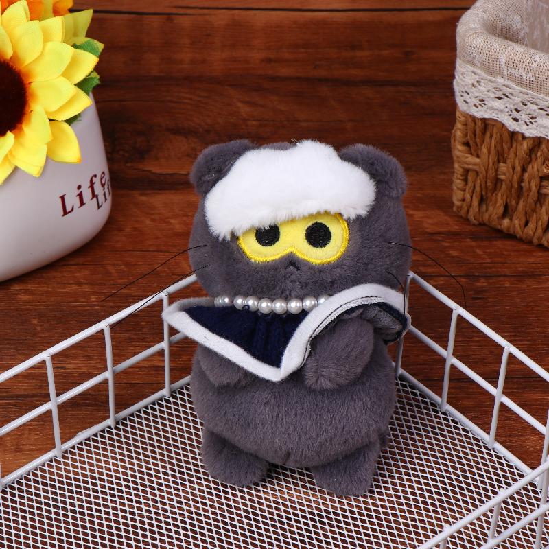 Kawaii Gd Zoa Plush Doll Kpop Gd Stuffed Doll Keychain Creative Cartoon Gray Cat Plush Keyring Bag Pendant Fans Gifts