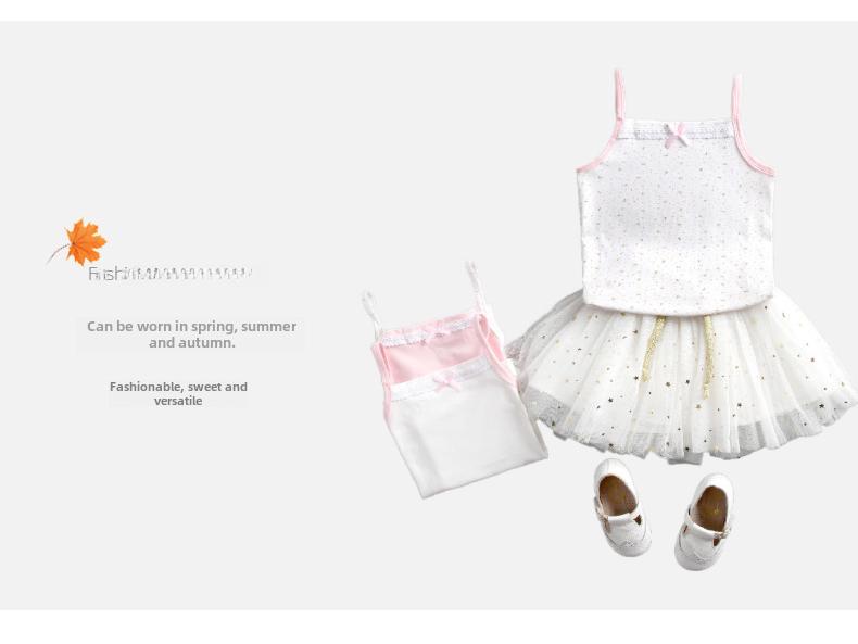 2023 Girls' Floral Cotton Vest and Underwear Set