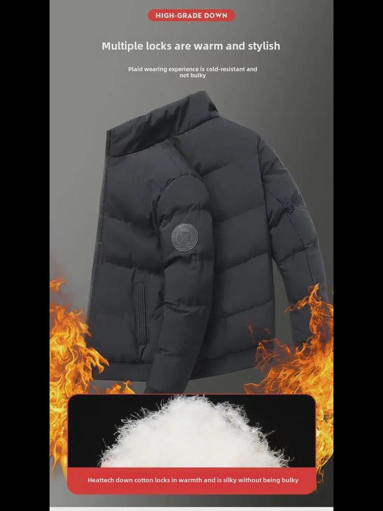 Чоловічі модні зимові куртки 2023 року з бавовняною підкладкою - на оксамитовій підкладці та потовщені для осені та зими.