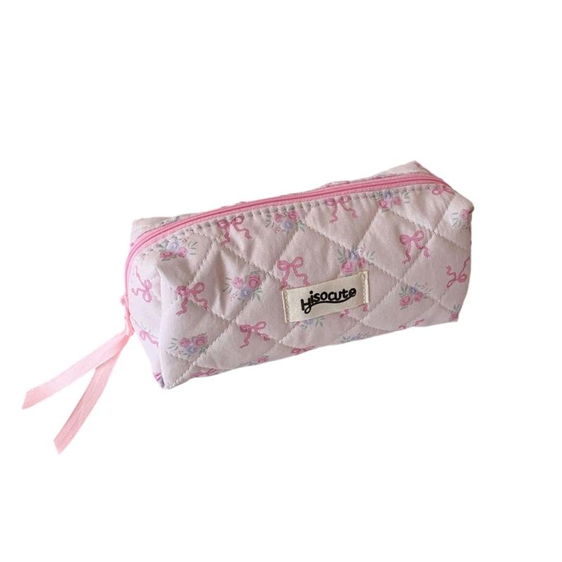 Simple Pencil Case Sweet Bows Pen Case Pencil Pouch Aesthetic Pencil Bag Pen Pouch Desk Organizers for Student