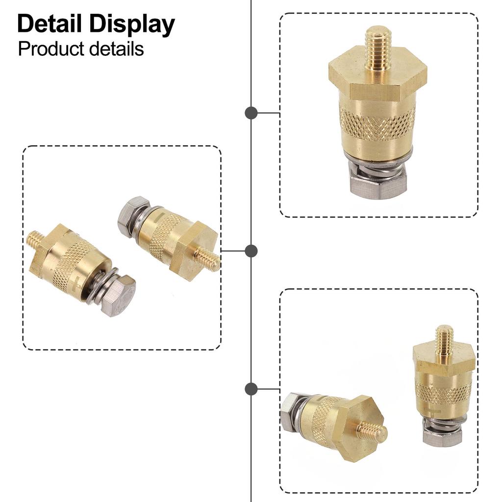 Car Battery Connector For M6 Thread Brass Battery Poles Adapter With 2 Screws Battery Poles Car Battery Terminal Pair Is Perfect