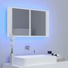 VidaXL Bathroom Cabinet with LED Mirror White 80x12x45 Cm Acrylic 804964