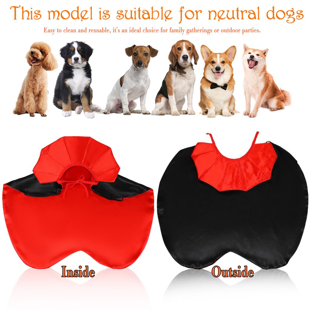 Halloween Costume for Dog Cloak Halloween Cat Costume Birthday Dress Pet Vampire Apparel Spooky Cape for Small Medium Dogs Cats