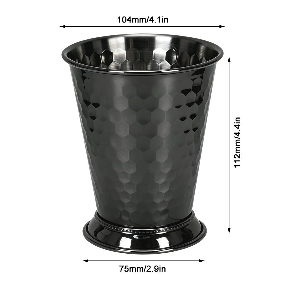 304 Stainless Steel Mint Julep Cup 400ml Cocktail Cup Classic Metal Drinking Cup  Party чёрный