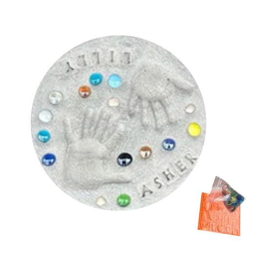 DIY Handprint Gift Kit, DIY Handprint Stepping Stone Kit, Child Handprint Art Project, Family Keepsake Craft for Indoor Outdoor Decor Mother's Day