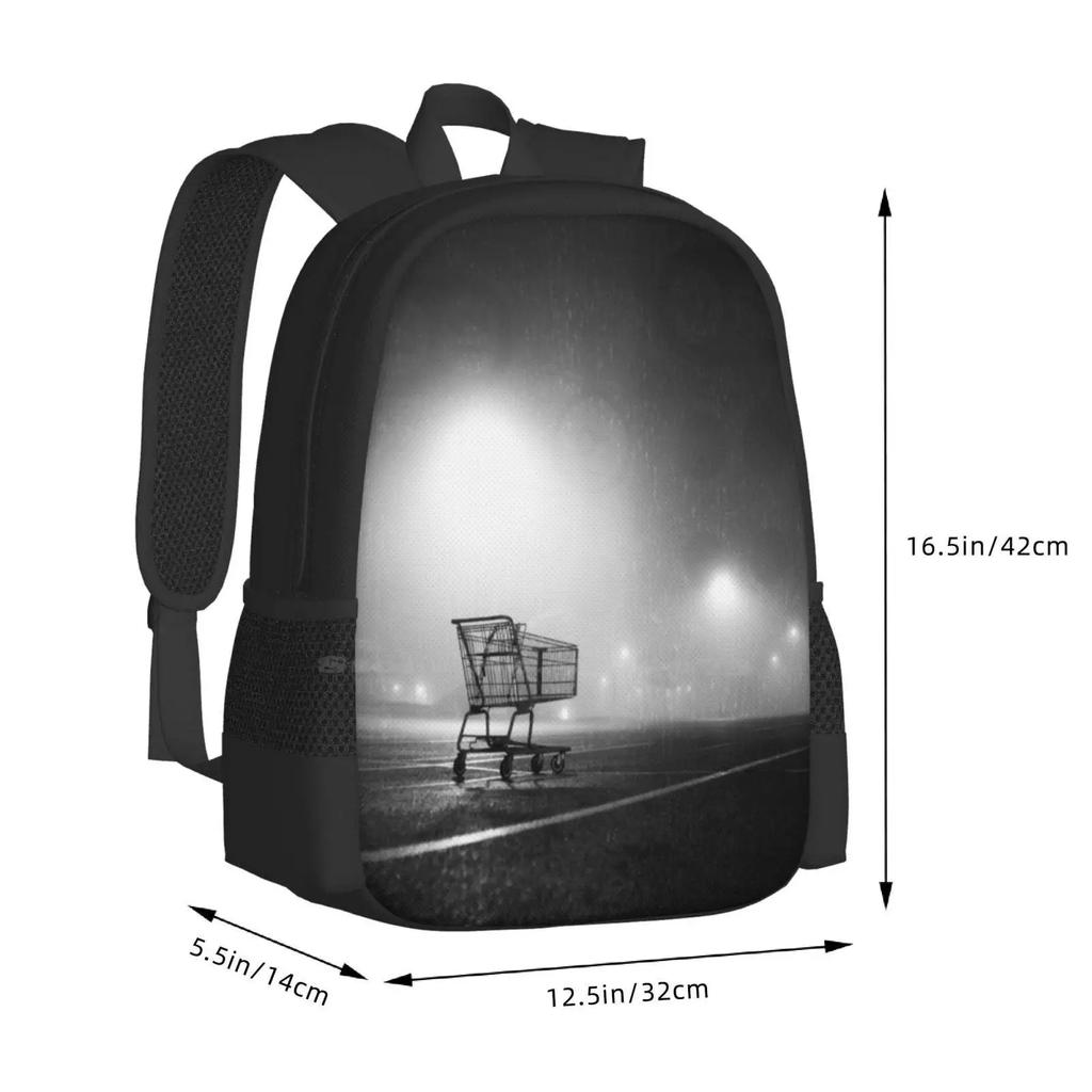 Shopping Cart Hot Sale Schoolbag Backpack Fashion Bags Film Shopping Cart Lonely Alone Indie Arty Light Foggy Rainy Atmosphere