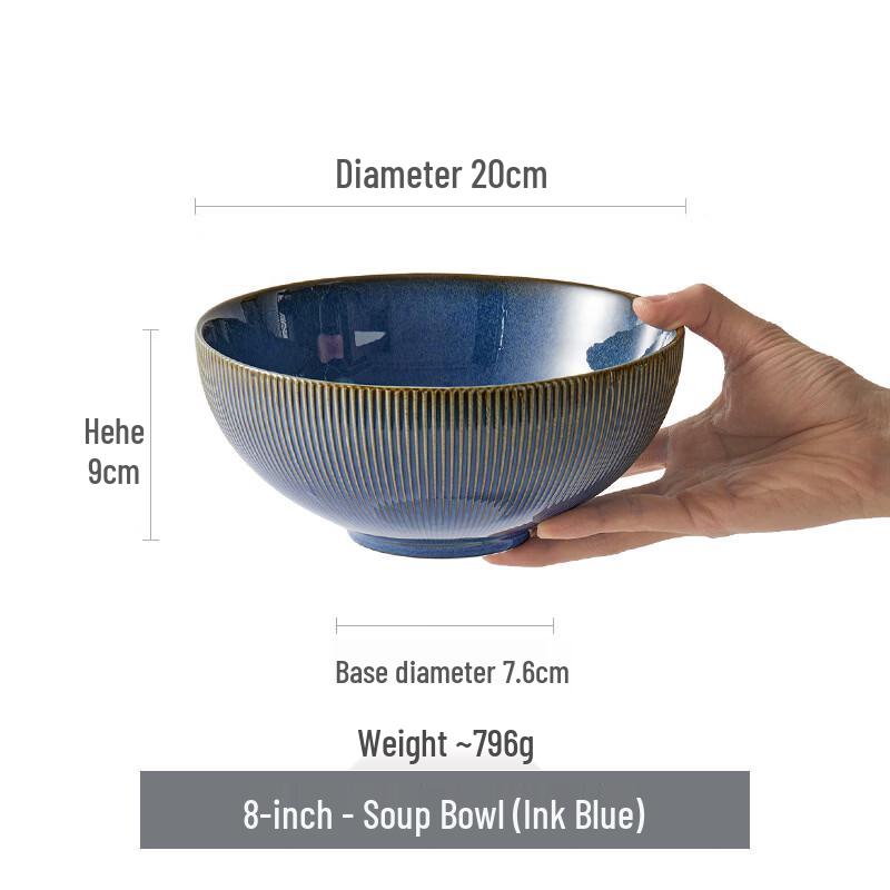 ZISIZ 8-inch Ceramic Soup Noodle Bowl