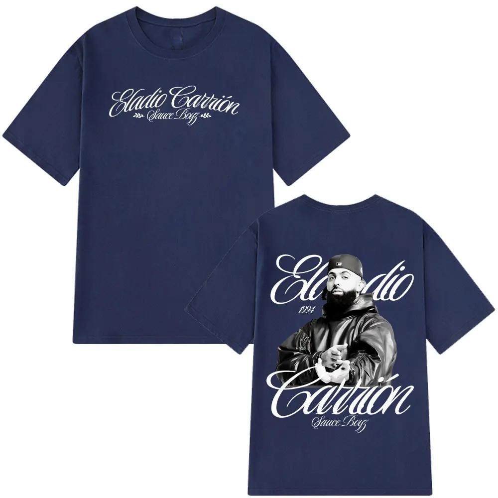 Rappeur Eladio Carrión Sauce Boyz Tournée 2026 T-shirt Album Hommes Femmes T-shirts Vintage Manches Courtes Hiphop Punk Streetwear