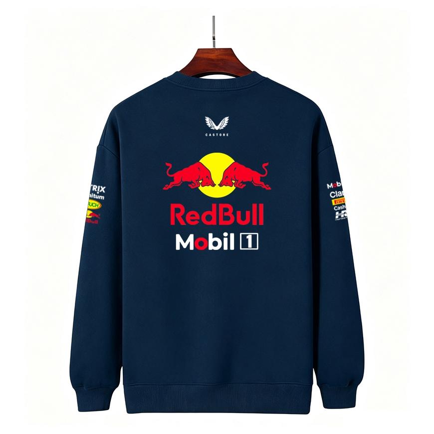 Men Women Thicken Autumn and Winter F1 Red Bull Racing Print Crewneck Sweatshirt Casual Loose Long Sleeve Pullover Sport Streetwear