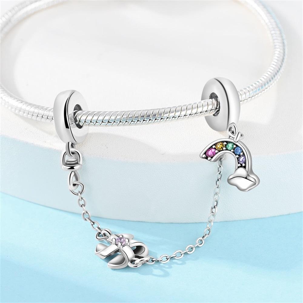 Beads Travel Dream Cute Musical Globe Safety Chain Charms Plata Fit 928 Charms Bracelet Beads Jewelry Gifts for Women