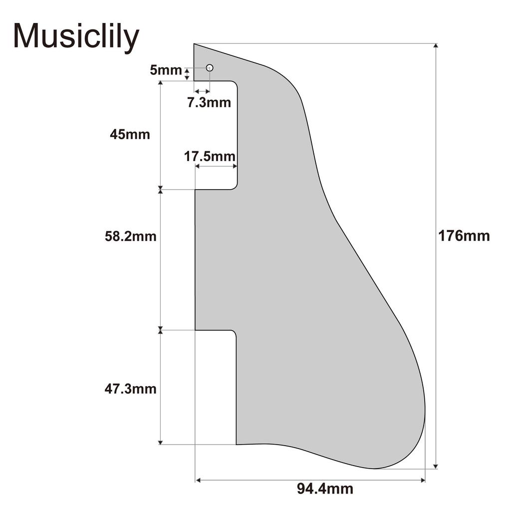 Musiclily Pro 4-Piece Aged White Pearl 1-Hole Guitar Pickguard for EPI ES-335 Electric Guitar (Made in China)