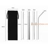 Factory Price 4pcs/Bag Reusable Drinking Straws with Bag 4pcs In 1 Bar Party Accessory 304 Stainless Steel Sturdy Drinks Straw