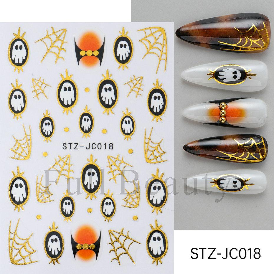 New nail art stickers ins autumn pumpkin retro plaid thorn lines thanksgiving adhesive nail stickers