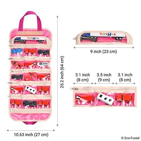 Eco-Fused Folding Toy Organizer Storage Bag Girls - Ideal Toys Accessories Collectibles Barbie Disney LOL Shopkins. D0491-BCD-PIN
