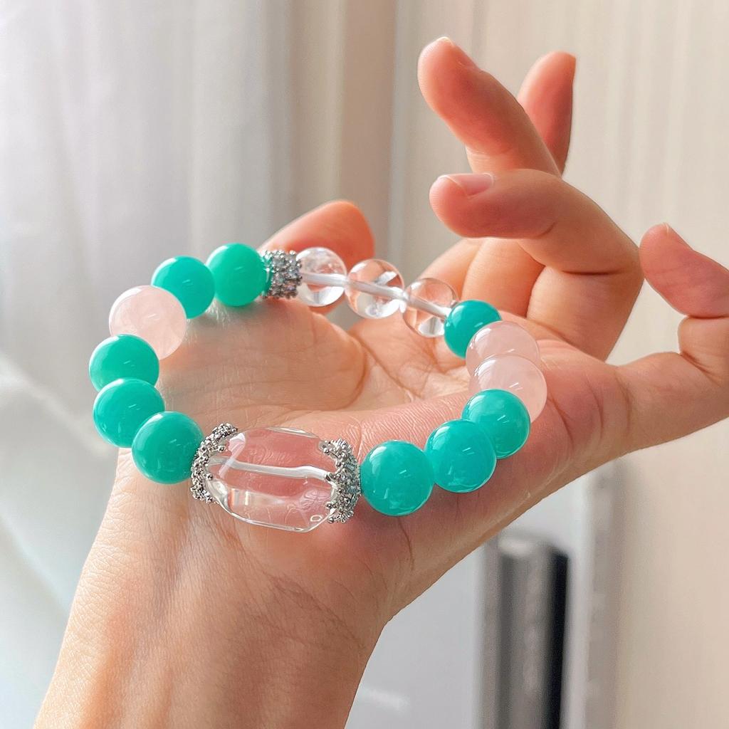 High Quality Natural Tianhe Stone Amethyst Powder Crystal White Crystal Bracelet Bracelet.