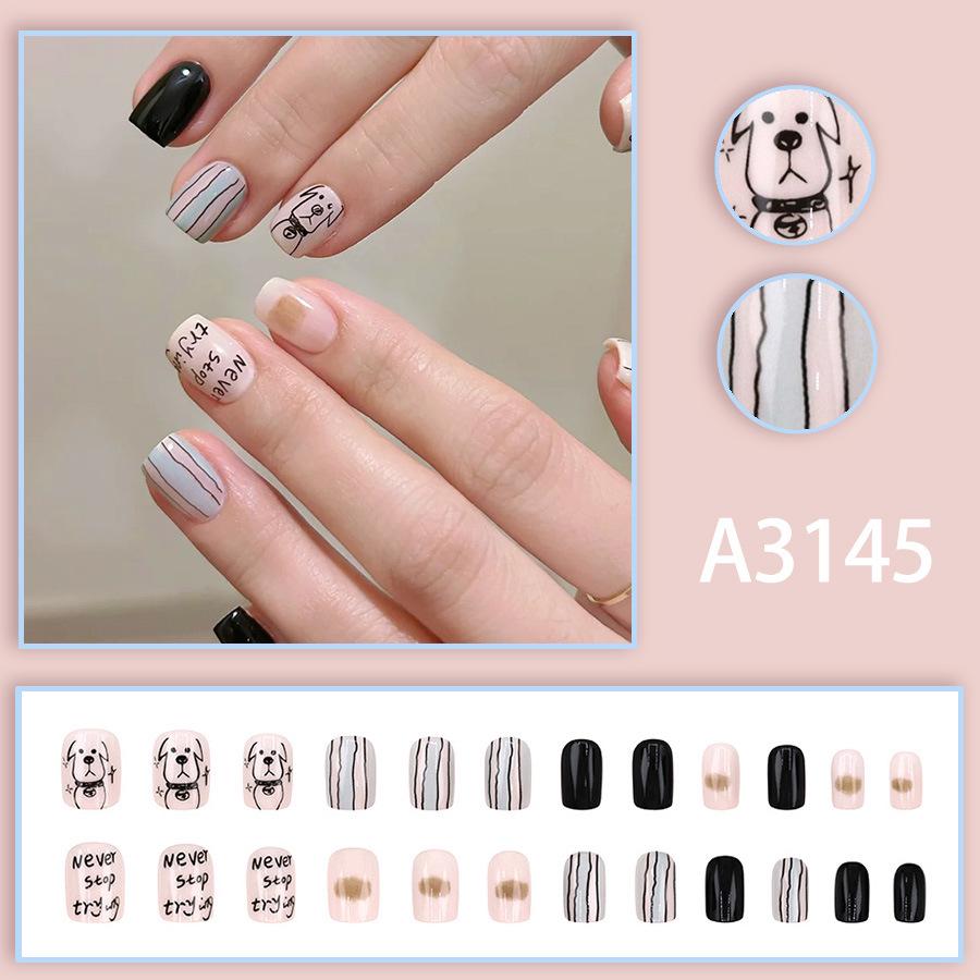 Cute and Stylish Puppy-Themed Nail Stickers - 24 Pieces