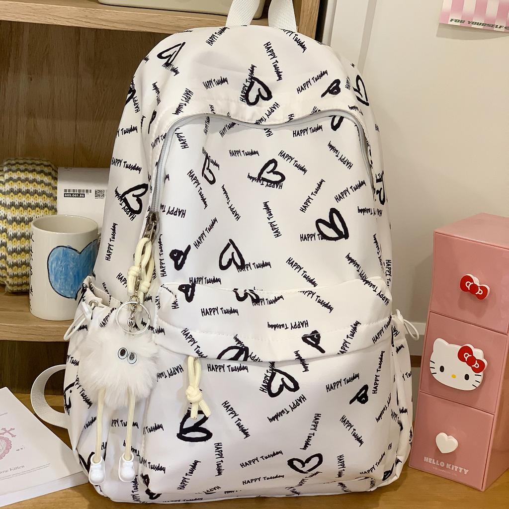 Schoolbag Schoolbag Junior High School Girls 1011 Summer New High School College Students Printed Backpack Versatile Large Capacity Computer Backpack