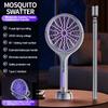 Foldable Extendable Electric Mosquito Swatter with Automatic Mosquito Lure and Strong Mosquito Killing Function Rechargeable Indoor Outdoor Use