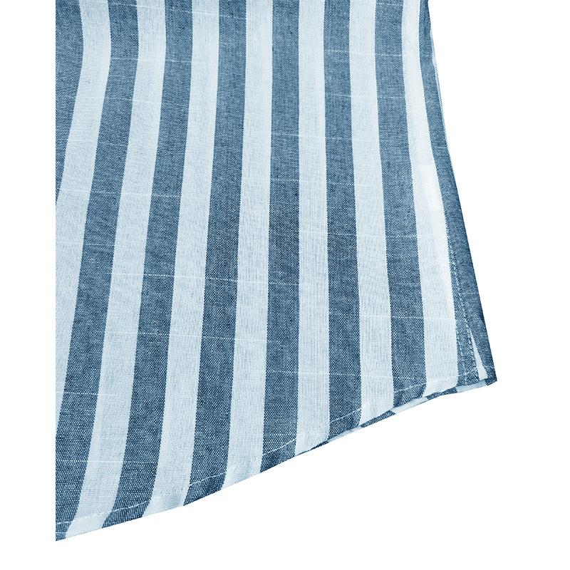 Men Casual Striped Short Sleeve Outdoor Beach Hawaiian Shirt