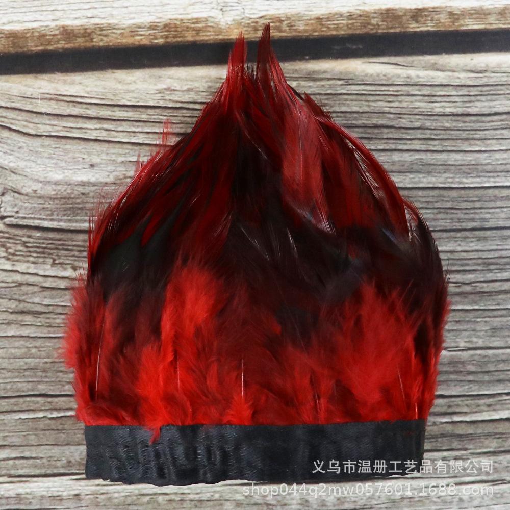 Chicken Feather Black Heart Tip Cloth Edge Clothing Accessories Pendant Material High Quality Chicken Feather Cloth Belt Handicraft