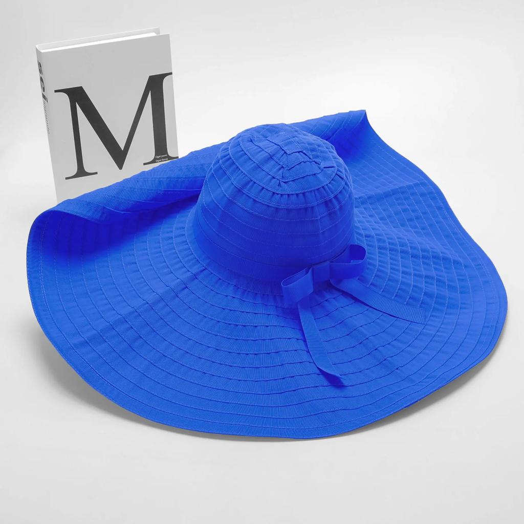 20cm Oversized Brim Sun Hats For Women Girls Outdoor Cotton Portable Foldable Beach Hat Anti-Uv Protection Hiking Fisherman Caps