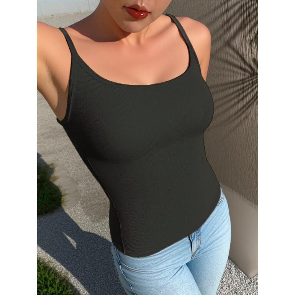 Женский кроп-топ с перекрещенными бретелями на спине, повседневный, универсальный базовый слой L чёрный