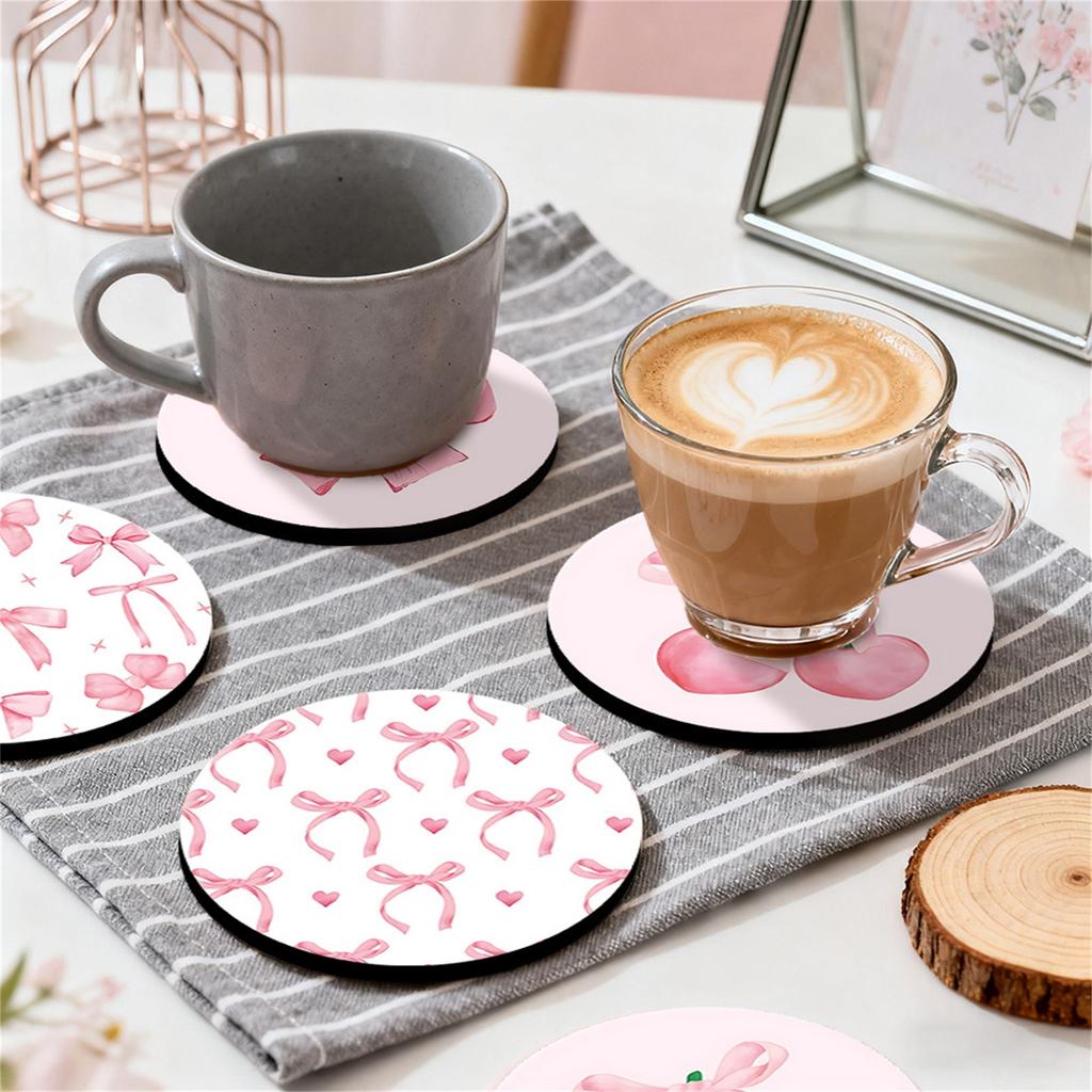 4ks Vánoční podložka na stůl 2D Dřevěná jídelní podložka Podložka na stůl Absorpční Protiskluzová podložka Snadno se čistí podtácek