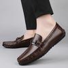 Fashion Fashion Men Slip-on Casual Office Business Shoes Leather Men Trendy Classic Loafers Moccasins Men Outdoor Driving Flats Shoes