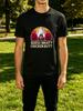 Funny Retro Sunset Guess What Chicken Butt Humor Graphic Print Unisexs Crew Neck Short Sleeve Tee Casual Daily Soft Basic Wear Top
