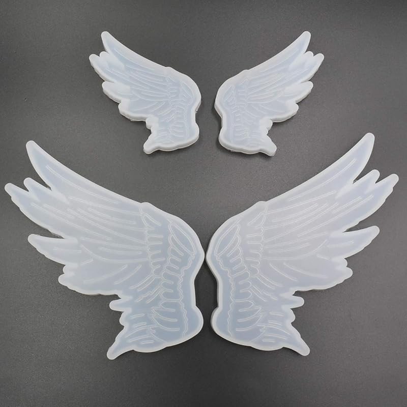 1Pair Angel Wings Molds Left & Right Wings Epoxy Resin Casting Silicone Mold, 1Pair Super Large 6.1 x 3.7"