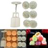 Mold Mooncake 50g cu 6 buc. ștampile cu flori 3D, presă manuală, matriță pentru patiserie, bricolaj