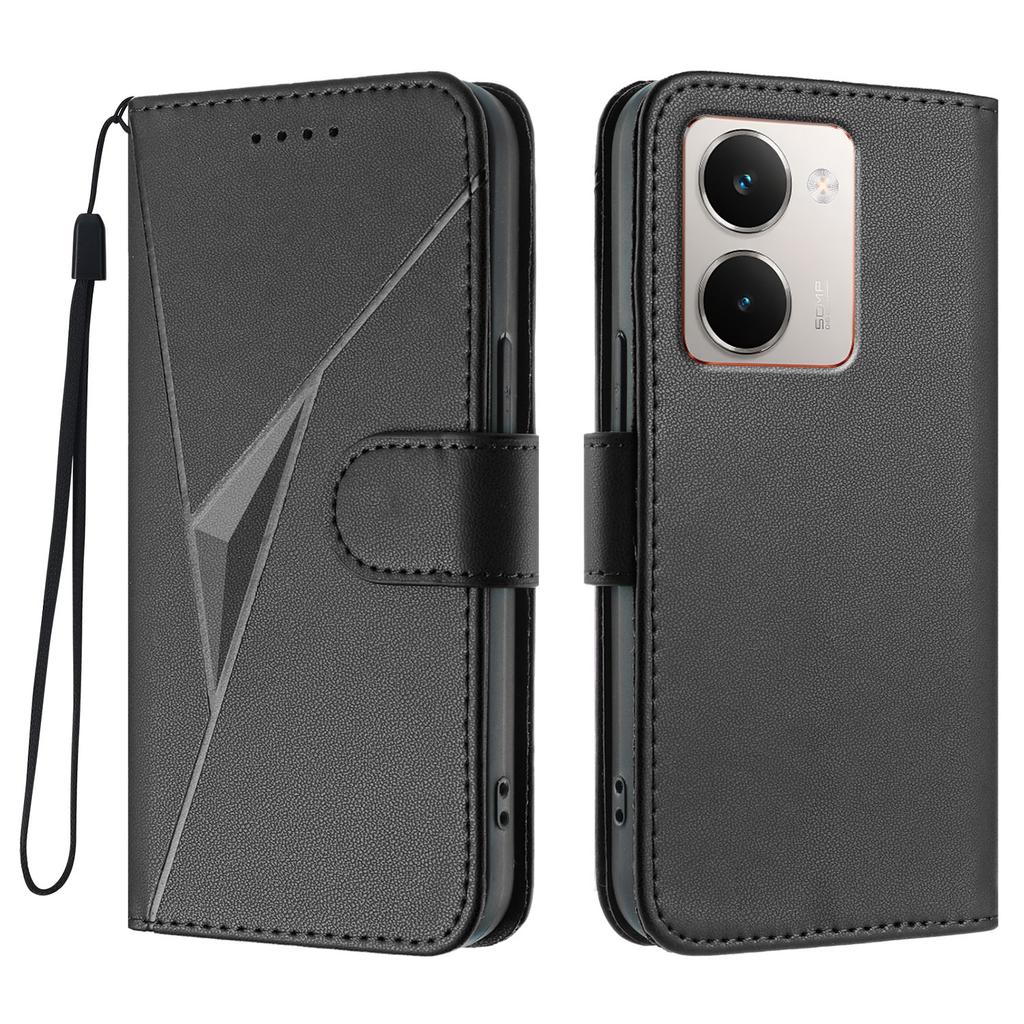For Realme P3 Ultra 5G Case Triangle Imprint Leather Phone Cover with Lanyard