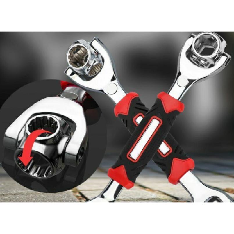 1PCS 52-in-1 Multi-Function Socket Wrench Set - 8-19mm Non-Slip Handle with Rotating Bone Design - Universal Wrench