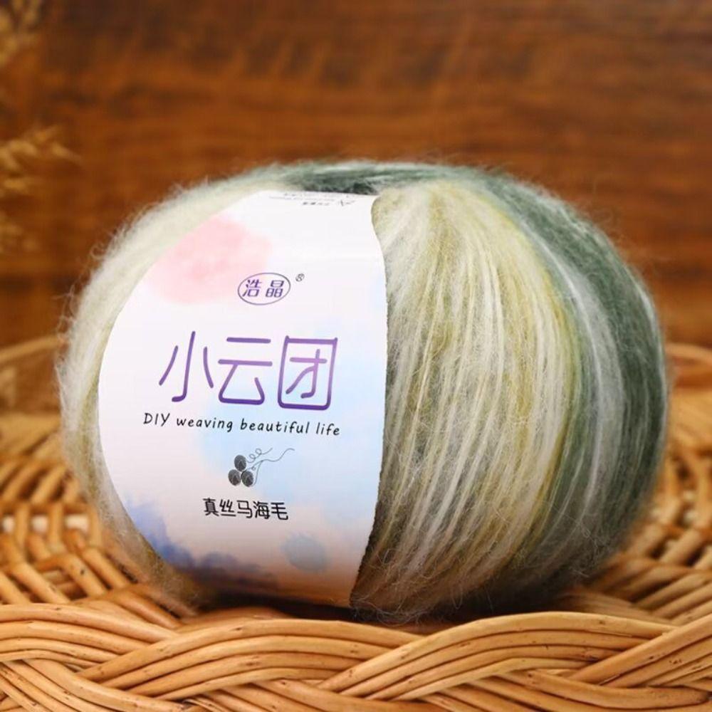 Gradient Crochet Yarn Mohair DIY Hand Knitting Durable Woven Thread  For Bag Blanket