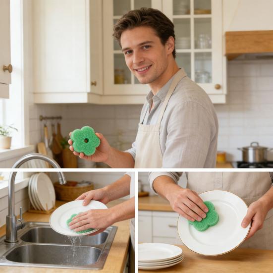 1/2/3 st Svampborste Luktfria Repfria Rengöringssvampar Kök Badrum Bilrutor Mångsidig för Flera Ytor Diskssvampar