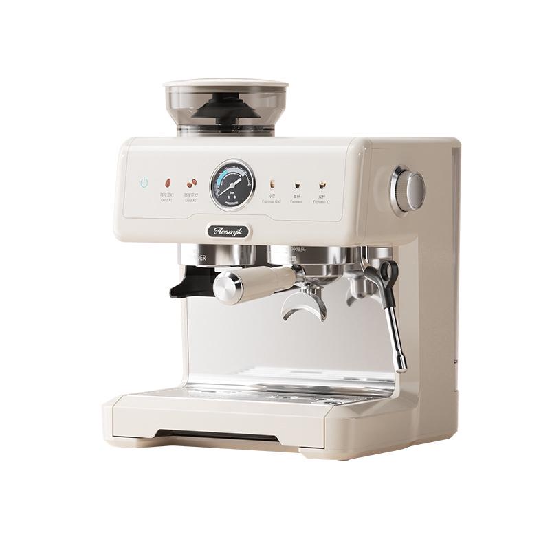 National Standard Italian Semi-Automatic Coffee Machine with Grinder & Double Boiler for High-Pressure Extraction