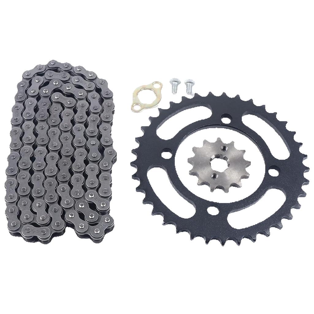 420 Chain Front Rear Sprocket Kit for 110cc 125cc ATV Gokarts and Dirt Bikes Direct Replacement Chain & Sprocket Set
