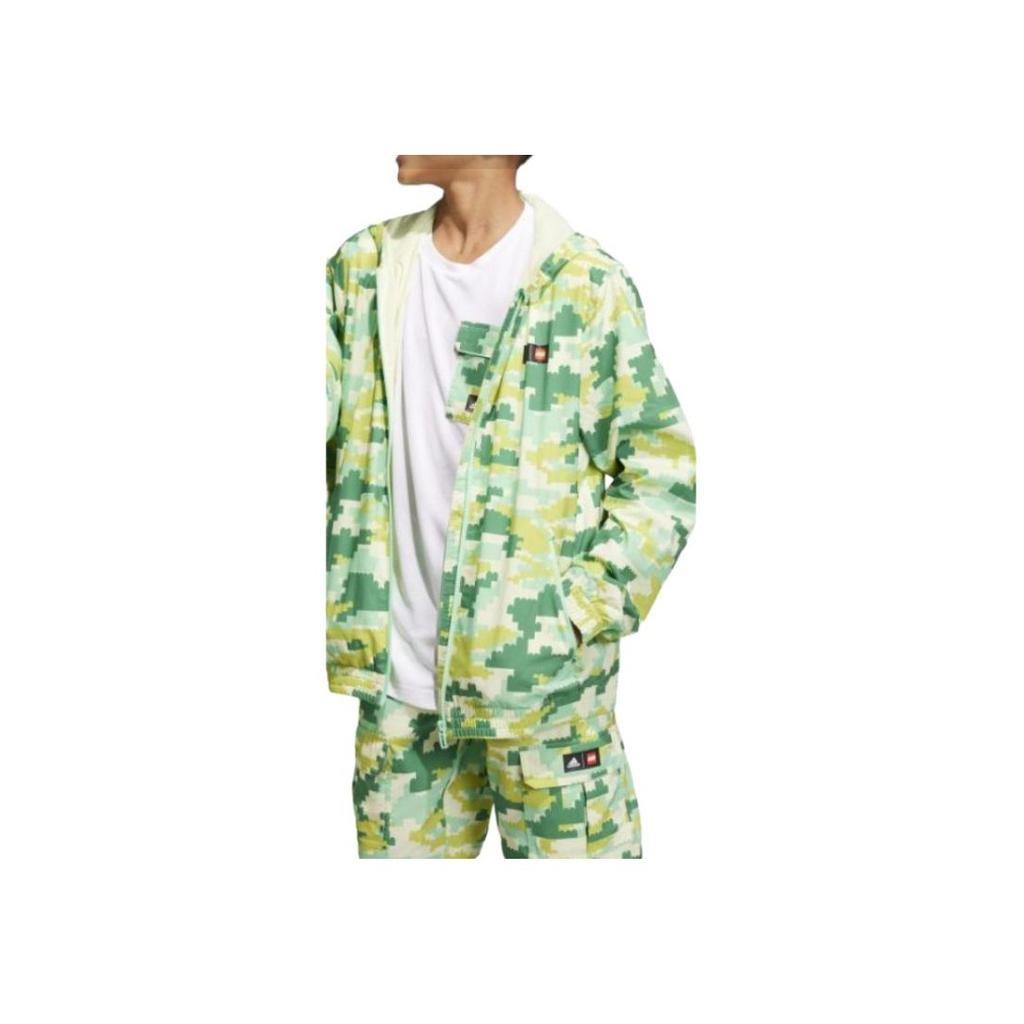 Adidas Kids Camouflage Zip-Up Hooded Long Sleeve Jacket Kids jackets Green HS1158