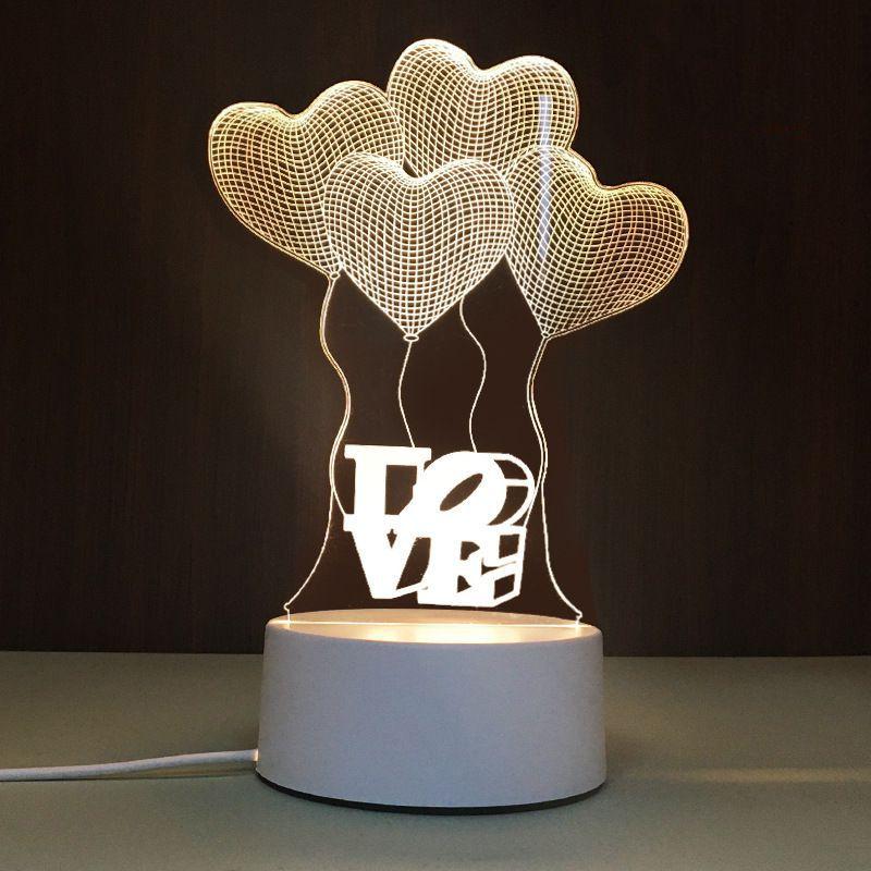 USB-Schreibtischlampe mit 3D-Effekt, Acrylplatte und LED-Beleuchtung für festliche Dekoration