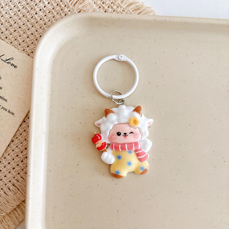 Cute Sheep Keychain For Women Bag Pendant Girls Cute Cartoon Keychains Kawaii Backpack Decoration Christmas 2027 New Year Gifts