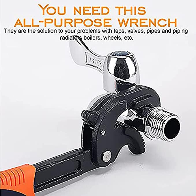 2 Pack Adjustable Spanner Wrench, Fast Water Pipe Wrench 10.5-15 Inch Automatic Lock Wrench Self-adjusting