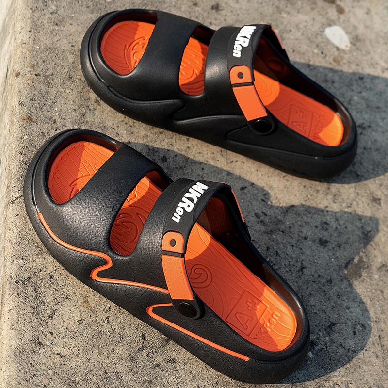 Fashion Men Slippers Platform Non-slip Outdoor Flip Flops Fashion Lightweight Two-Wear Walking Indoor Sandals Outdoor Beach Shoe for Men