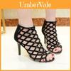 Elegant Women Open Toe Ankle Booties With Chunky Block Heel For Fashion Forward Style